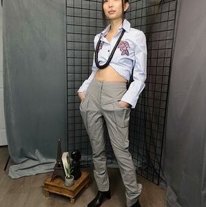 00S vintage designer avant garde high waist slim pants